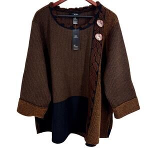 NWT Ali Miles Wearable Art Chunky Sweater - Women's 3x Plus Size